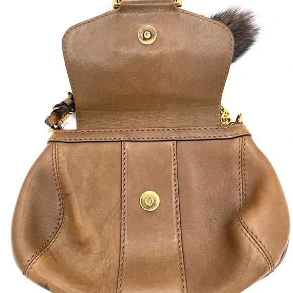Gucci Small Brown Fur Accent Smilia Bag